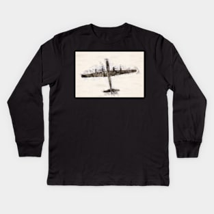 B-29 Superfortress Watercolor Kids Long Sleeve T-Shirt